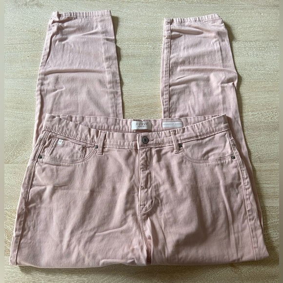 Curve Appeal Pants Mid Ankle Rise Rose Pink Minimalist Jegging Size 14/32 - Picture 1 of 5